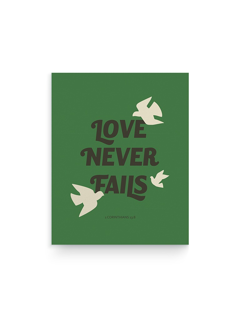캔버스 액자 Love Never Fails  Green