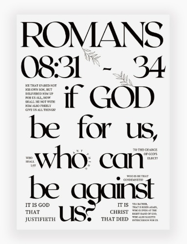 [B급 세일] A3(297x420 mm) 로마서 8:31~34 누가 우리를 대적하리요If God be for Us
