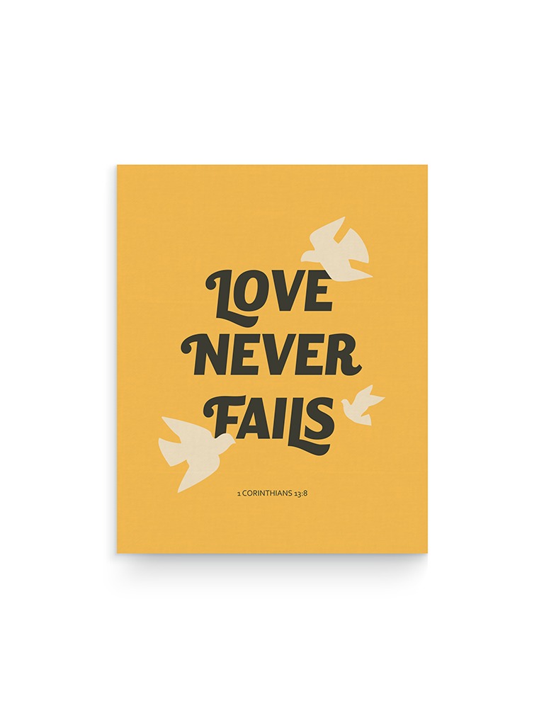 캔버스 액자 Love Never Fails  Yellow